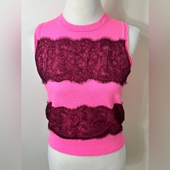 J. Crew Tops - J. Crew Women's Lace Top Hot Pink Size M
